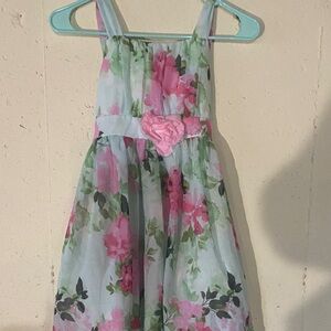 Bonnie Jean Floral Dress with Pink and Green Girls 10